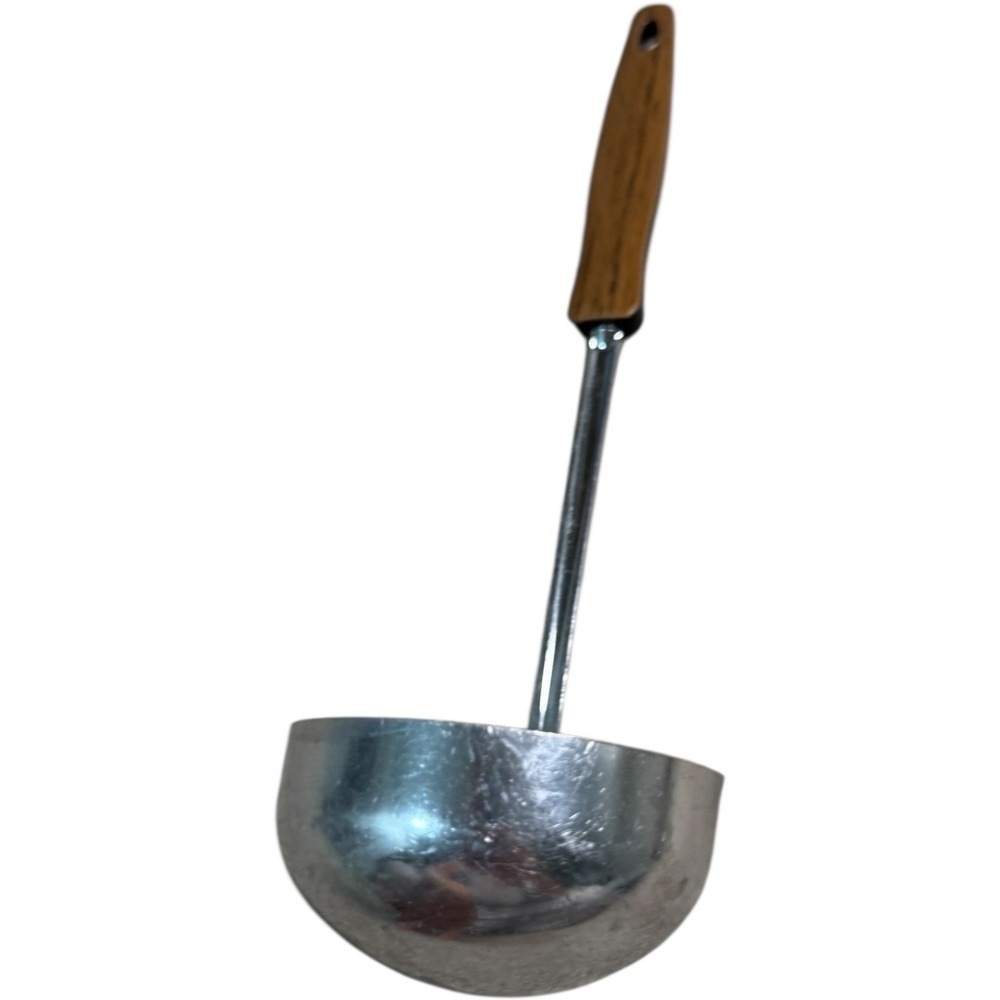 Ekco Stainless Steel Ladle with Wood Handle‎ Kitchen Utensil USA Vtg Spotted
